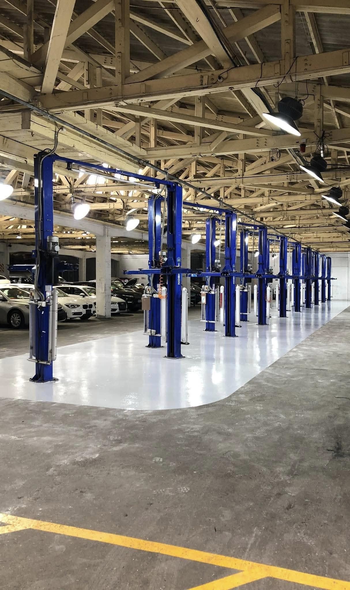 900m² Industrial Floor – Water-Based Epoxy