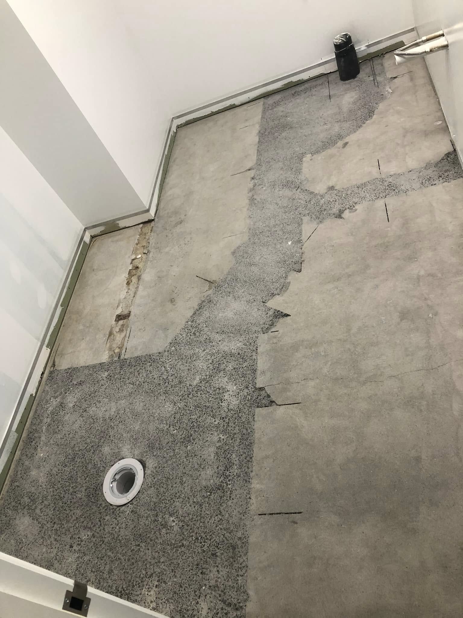 Refurbished Accessible Bathroom – Seamless MMA Flooring - Before