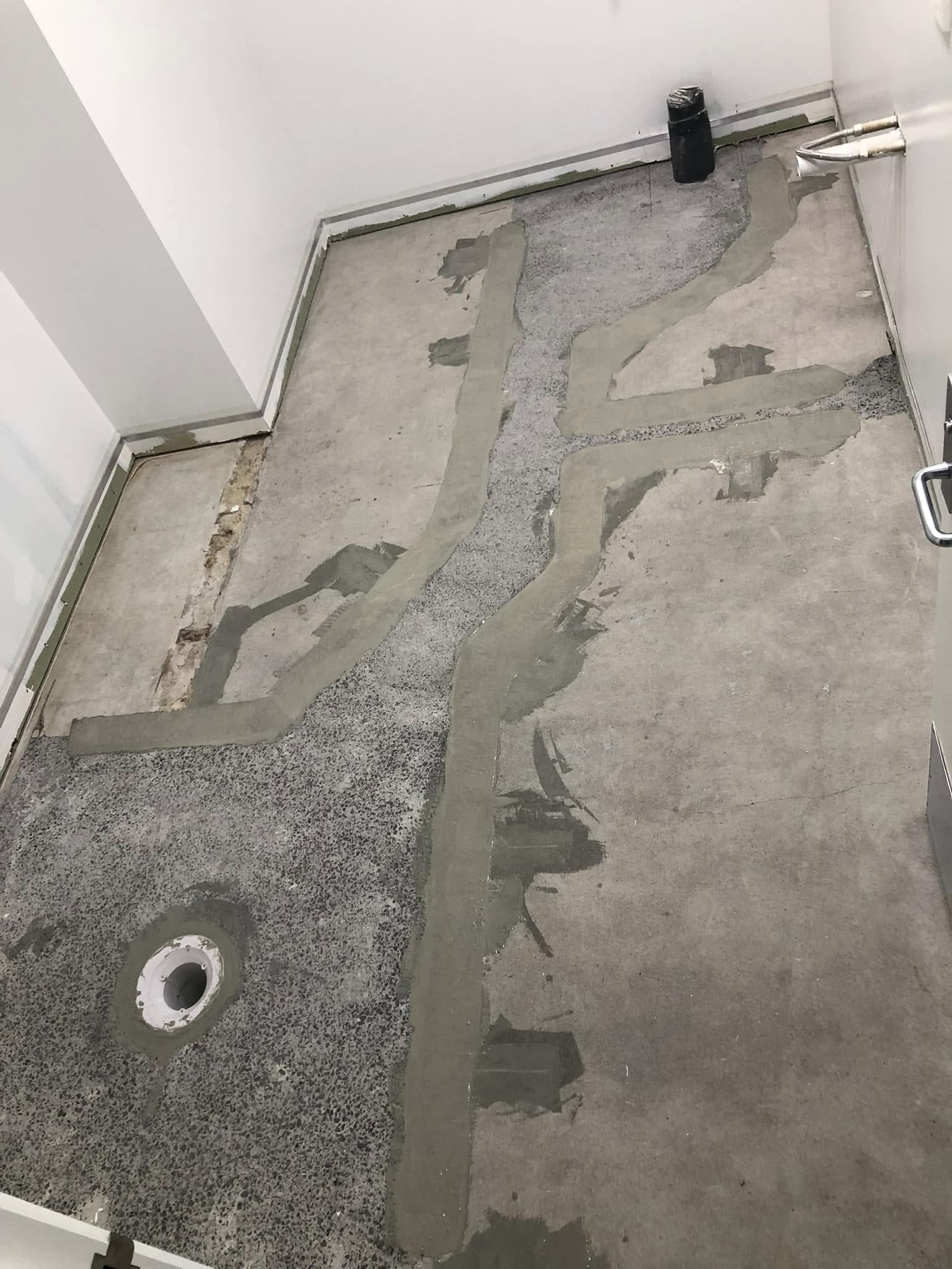 Refurbished Accessible Bathroom – Seamless MMA Flooring - Step 1