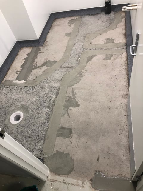 Refurbished Accessible Bathroom – Seamless MMA Flooring - Step 2